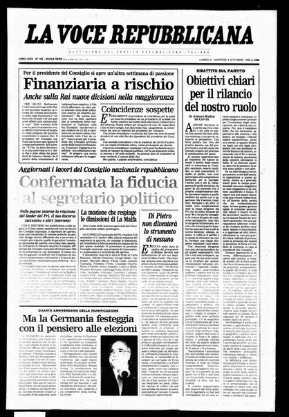 La voce repubblicana : quotidiano del Partito repubblicano italiano