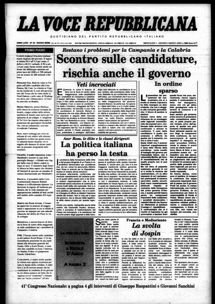 La voce repubblicana : quotidiano del Partito repubblicano italiano