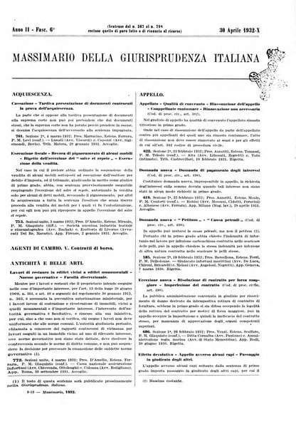 Massimario della giurisprudenza italiana contenente tutte le massime della Cassazione civile