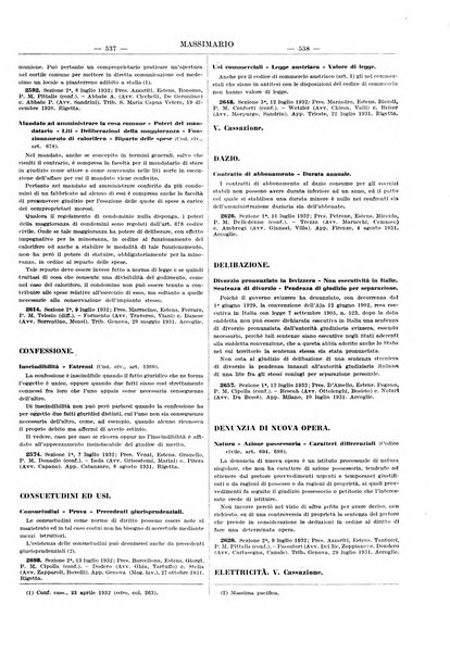 Massimario della giurisprudenza italiana contenente tutte le massime della Cassazione civile