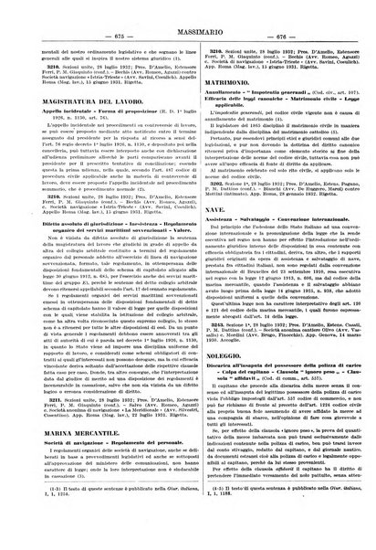 Massimario della giurisprudenza italiana contenente tutte le massime della Cassazione civile