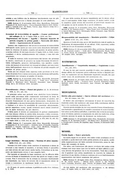 Massimario della giurisprudenza italiana contenente tutte le massime della Cassazione civile