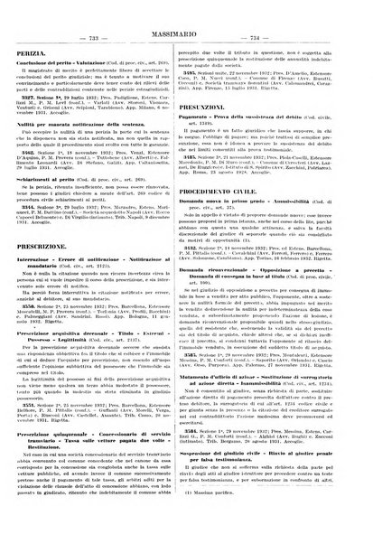 Massimario della giurisprudenza italiana contenente tutte le massime della Cassazione civile