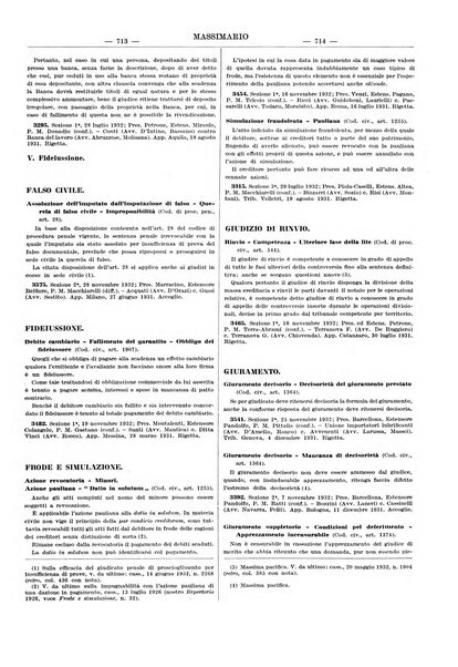 Massimario della giurisprudenza italiana contenente tutte le massime della Cassazione civile