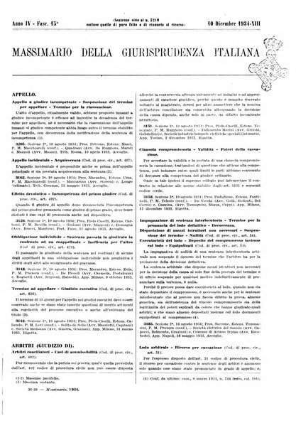 Massimario della giurisprudenza italiana contenente tutte le massime della Cassazione civile