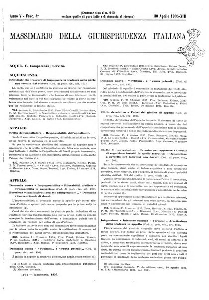 Massimario della giurisprudenza italiana contenente tutte le massime della Cassazione civile