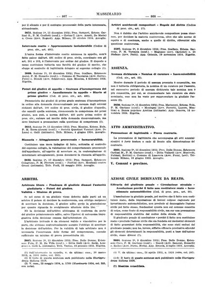 Massimario della giurisprudenza italiana contenente tutte le massime della Cassazione civile