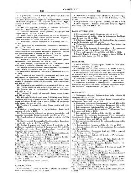 Massimario della giurisprudenza italiana contenente tutte le massime della Cassazione civile