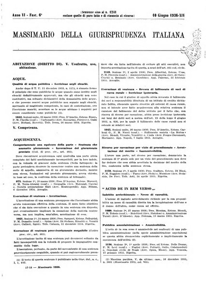 Massimario della giurisprudenza italiana contenente tutte le massime della Cassazione civile