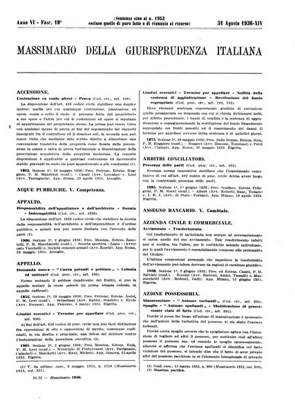 Massimario della giurisprudenza italiana contenente tutte le massime della Cassazione civile