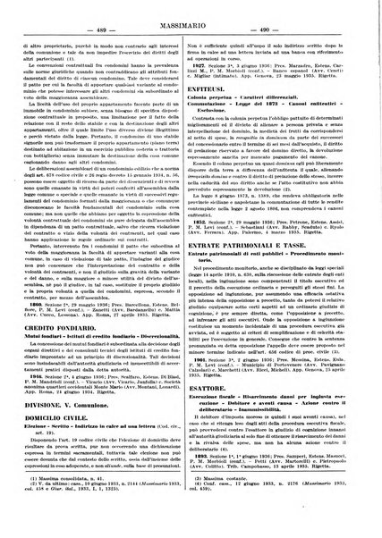 Massimario della giurisprudenza italiana contenente tutte le massime della Cassazione civile