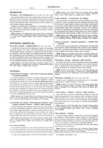 Massimario della giurisprudenza italiana contenente tutte le massime della Cassazione civile