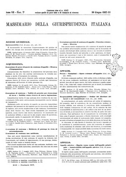 Massimario della giurisprudenza italiana contenente tutte le massime della Cassazione civile