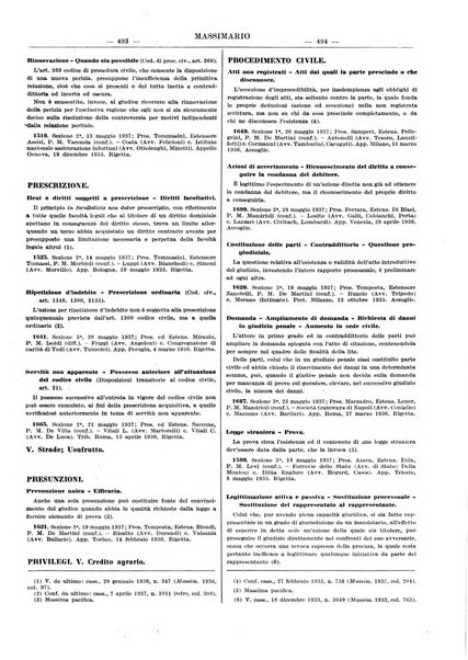 Massimario della giurisprudenza italiana contenente tutte le massime della Cassazione civile