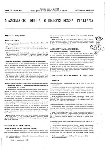 Massimario della giurisprudenza italiana contenente tutte le massime della Cassazione civile