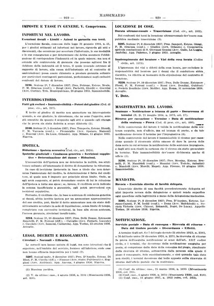 Massimario della giurisprudenza italiana contenente tutte le massime della Cassazione civile