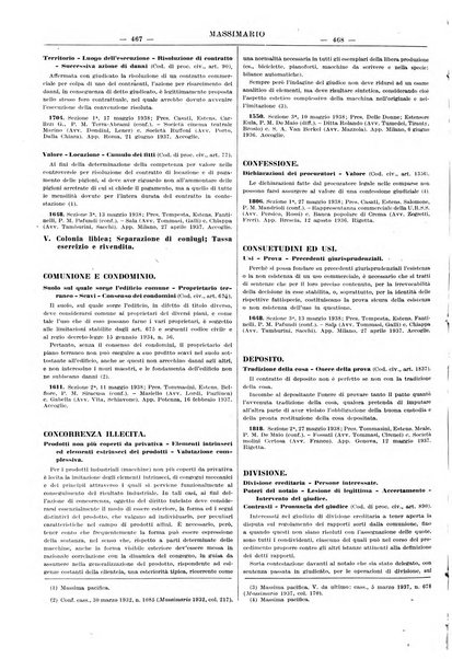 Massimario della giurisprudenza italiana contenente tutte le massime della Cassazione civile