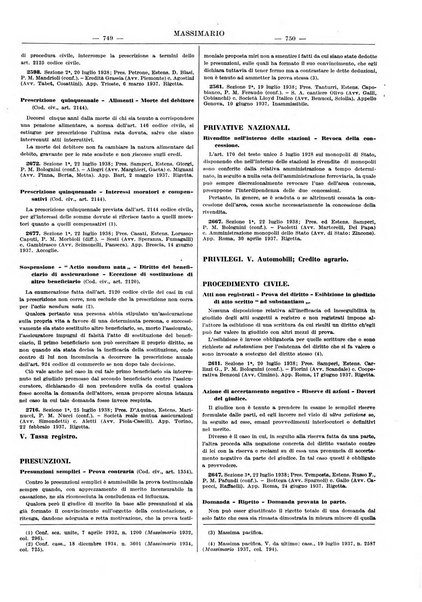 Massimario della giurisprudenza italiana contenente tutte le massime della Cassazione civile