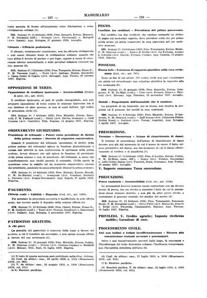 Massimario della giurisprudenza italiana contenente tutte le massime della Cassazione civile