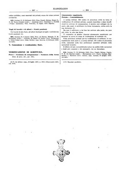 Massimario della giurisprudenza italiana contenente tutte le massime della Cassazione civile