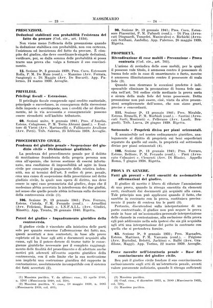 Massimario della giurisprudenza italiana contenente tutte le massime della Cassazione civile