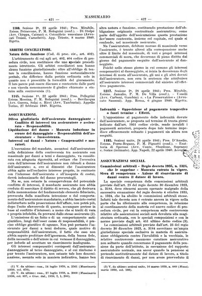 Massimario della giurisprudenza italiana contenente tutte le massime della Cassazione civile