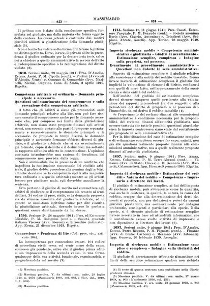 Massimario della giurisprudenza italiana contenente tutte le massime della Cassazione civile
