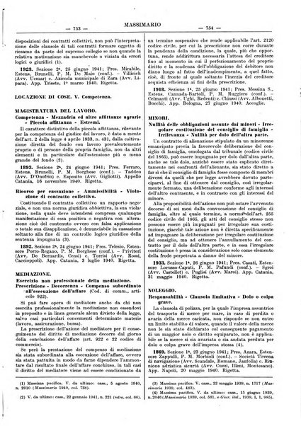 Massimario della giurisprudenza italiana contenente tutte le massime della Cassazione civile