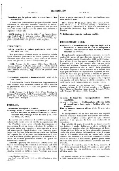 Massimario della giurisprudenza italiana contenente tutte le massime della Cassazione civile