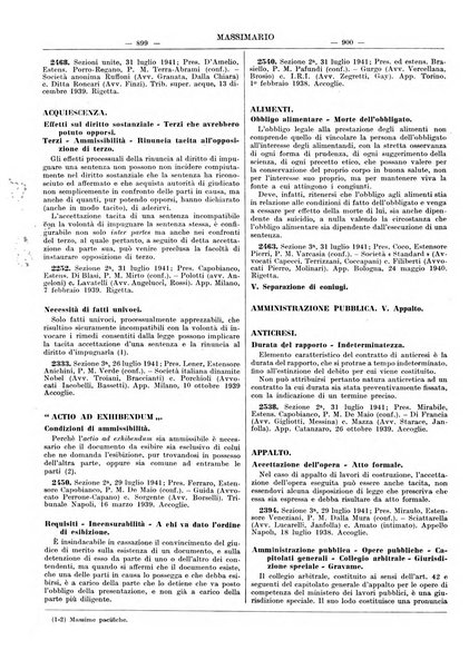 Massimario della giurisprudenza italiana contenente tutte le massime della Cassazione civile