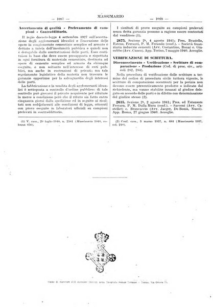 Massimario della giurisprudenza italiana contenente tutte le massime della Cassazione civile