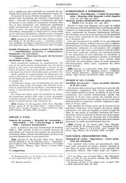 Massimario della giurisprudenza italiana contenente tutte le massime della Cassazione civile