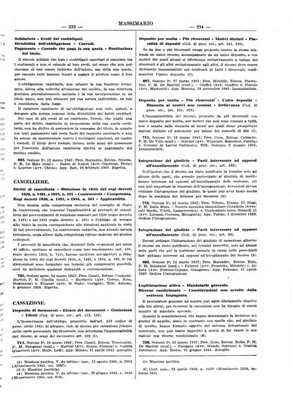 Massimario della giurisprudenza italiana contenente tutte le massime della Cassazione civile