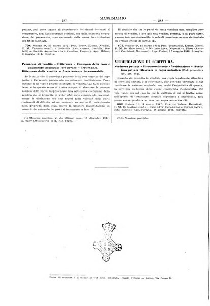 Massimario della giurisprudenza italiana contenente tutte le massime della Cassazione civile