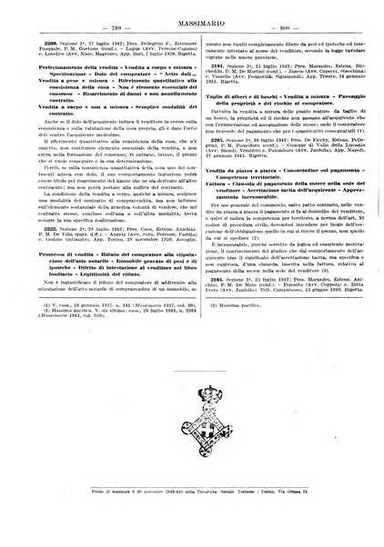 Massimario della giurisprudenza italiana contenente tutte le massime della Cassazione civile