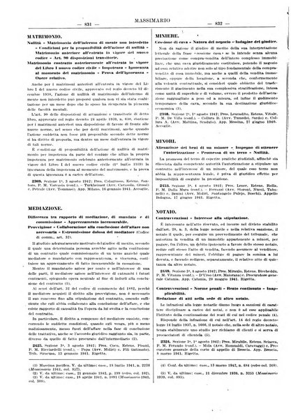 Massimario della giurisprudenza italiana contenente tutte le massime della Cassazione civile