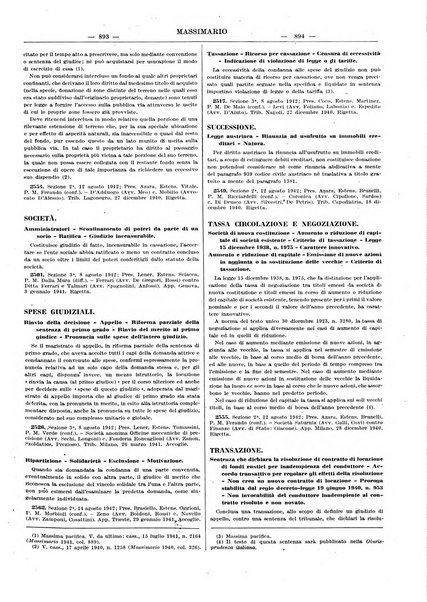 Massimario della giurisprudenza italiana contenente tutte le massime della Cassazione civile