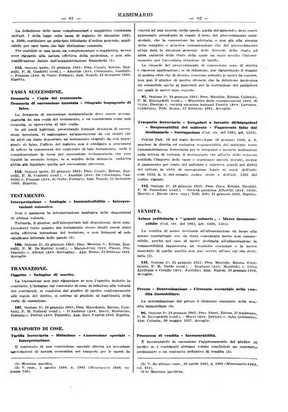 Massimario della giurisprudenza italiana contenente tutte le massime della Cassazione civile