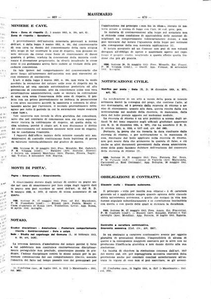 Massimario della giurisprudenza italiana contenente tutte le massime della Cassazione civile