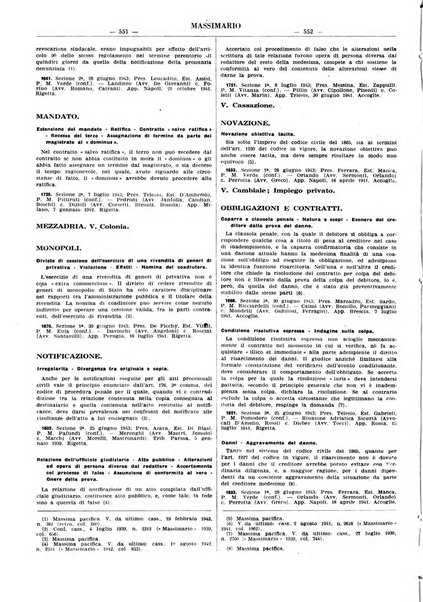 Massimario della giurisprudenza italiana contenente tutte le massime della Cassazione civile