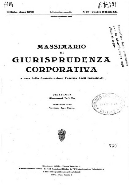 Massimario di giurisprudenza corporativa