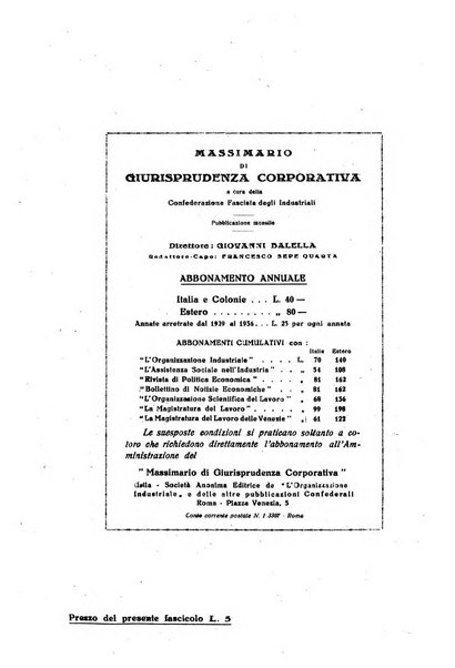 Massimario di giurisprudenza corporativa