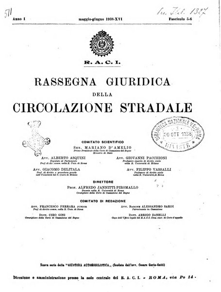 Rassegna giuridica della circolazione stradale nuova serie della Giustizia automobilistica