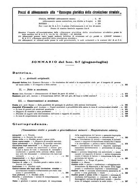 Rassegna giuridica della circolazione stradale nuova serie della Giustizia automobilistica