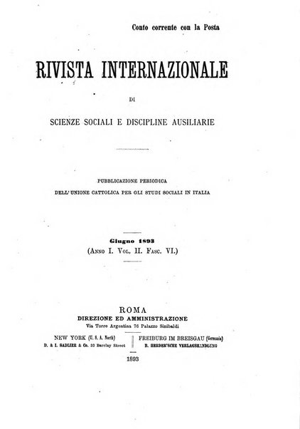 Rivista internazionale di scienze sociali e discipline ausiliarie pubblicazione periodica dell'Unione cattolica per gli studi sociali in Italia