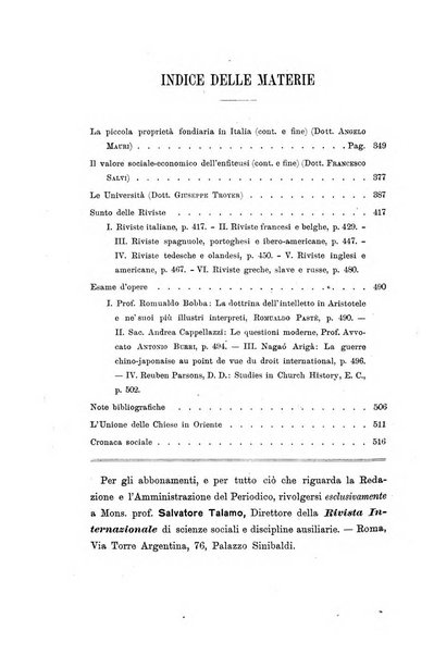 Rivista internazionale di scienze sociali e discipline ausiliarie pubblicazione periodica dell'Unione cattolica per gli studi sociali in Italia