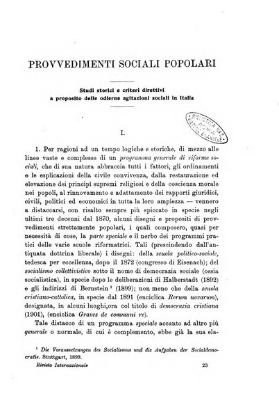 Rivista internazionale di scienze sociali e discipline ausiliarie pubblicazione periodica dell'Unione cattolica per gli studi sociali in Italia