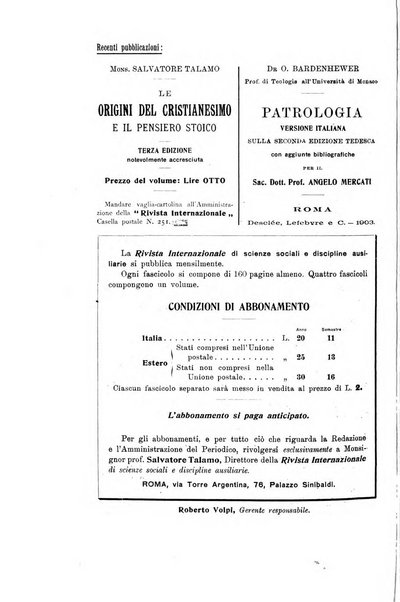 Rivista internazionale di scienze sociali e discipline ausiliarie pubblicazione periodica dell'Unione cattolica per gli studi sociali in Italia