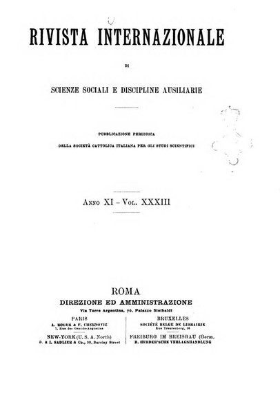 Rivista internazionale di scienze sociali e discipline ausiliarie pubblicazione periodica dell'Unione cattolica per gli studi sociali in Italia