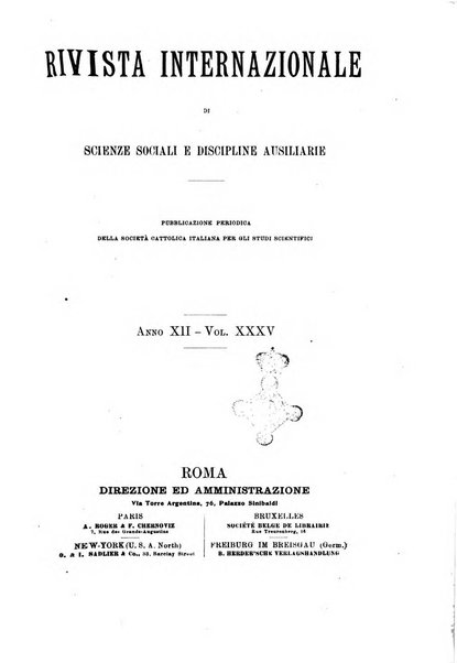 Rivista internazionale di scienze sociali e discipline ausiliarie pubblicazione periodica dell'Unione cattolica per gli studi sociali in Italia